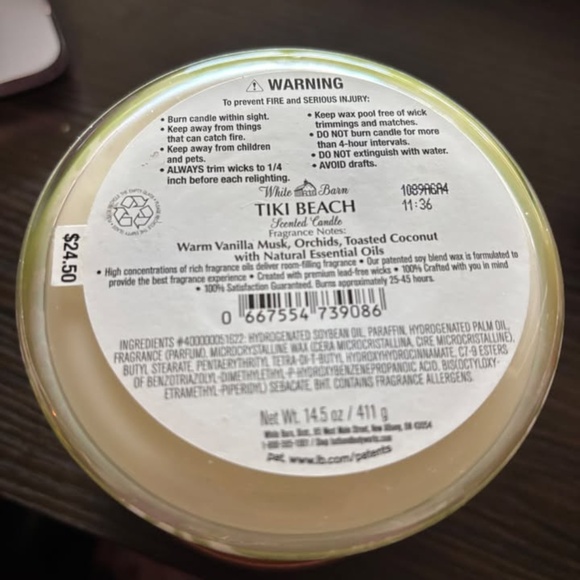 Bath and Body works " Tiki Beach" 3 Wick Candle - Picture 2 of 2